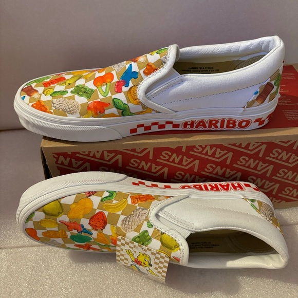 NWT Vans x Haribo Gummy Classic Slip-On Shoes White Womens Size 8 Sneaker - Picture 6 of 7